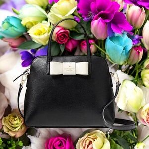KATE SPADE Matthews Street Black & Cement NEW BIG BOW Crossbody, Shoulder Bag